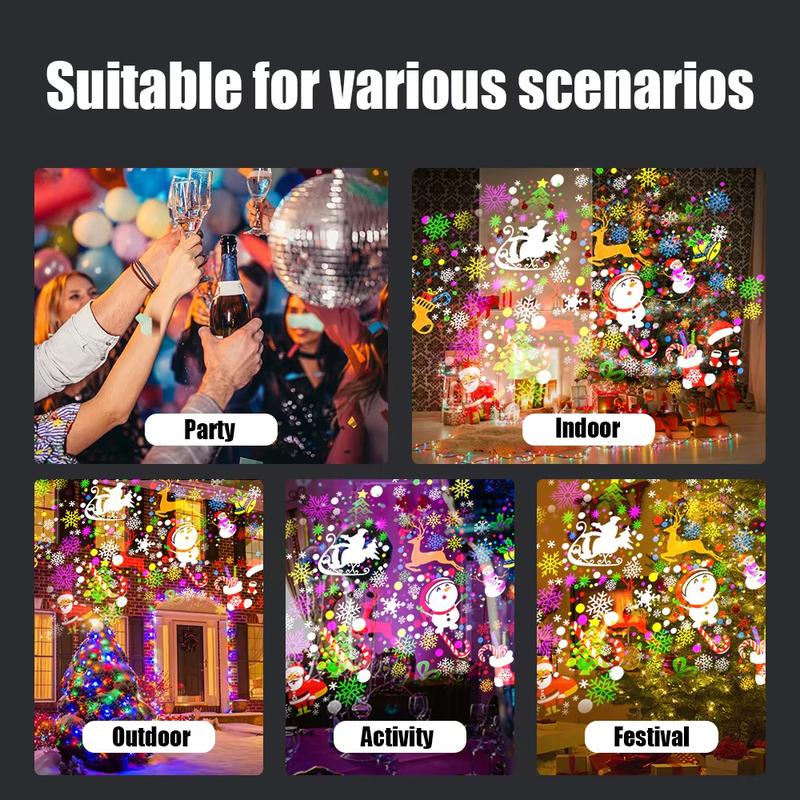 🔥LAST DAY SALE-80% OFF🔥-⭐ LED Christmas Projection Lamp – 16 Patterns of Pure Holiday Magic! 🎄✨（副本）