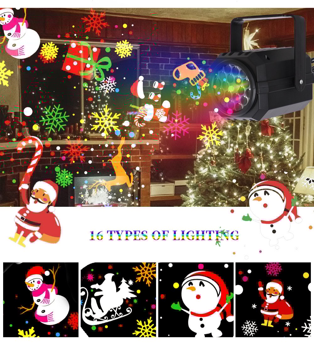 🔥LAST DAY SALE-80% OFF🔥-⭐ LED Christmas Projection Lamp – 16 Patterns of Pure Holiday Magic! 🎄✨（副本）