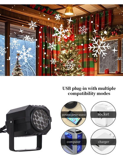 🔥LAST DAY SALE-80% OFF🔥-⭐ LED Christmas Projection Lamp – 16 Patterns of Pure Holiday Magic! 🎄✨（副本）