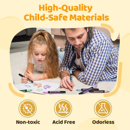 🎅Christmas Sale 80% OFF ! ⚡50K+ SOLD🎁 Double Outline Glitter Coloring Pen Set