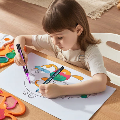 🎅Christmas Sale 80% OFF ! ⚡50K+ SOLD🎁 Double Outline Glitter Coloring Pen Set